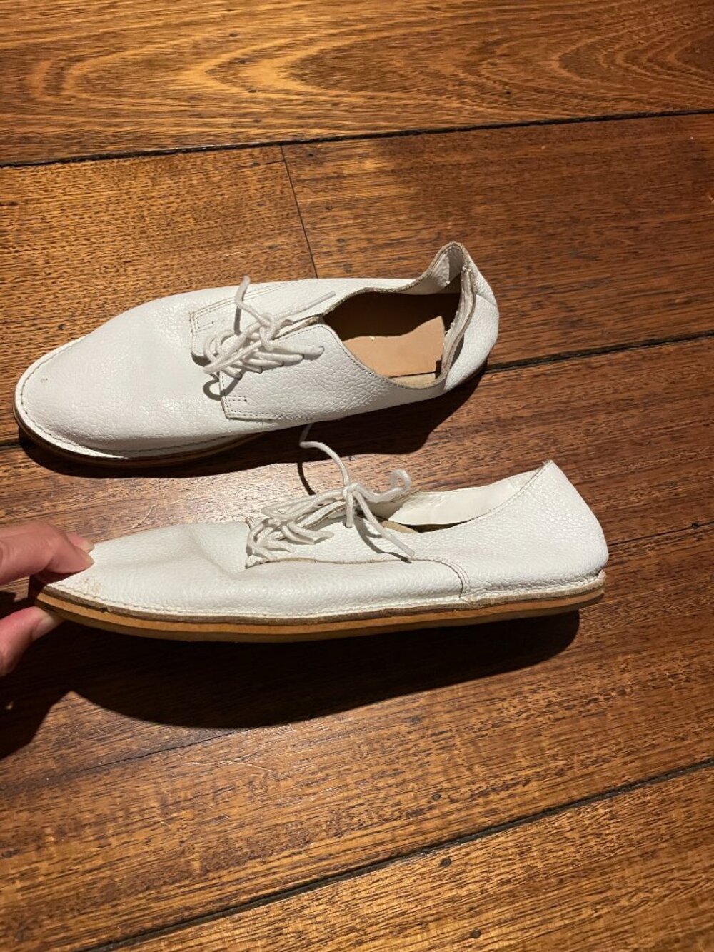 Zara white leather shoes